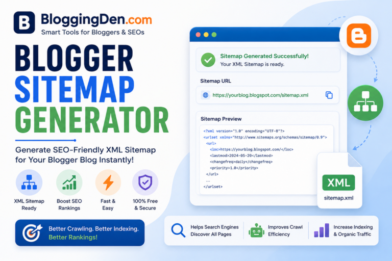 free blogger sitemap generator tool