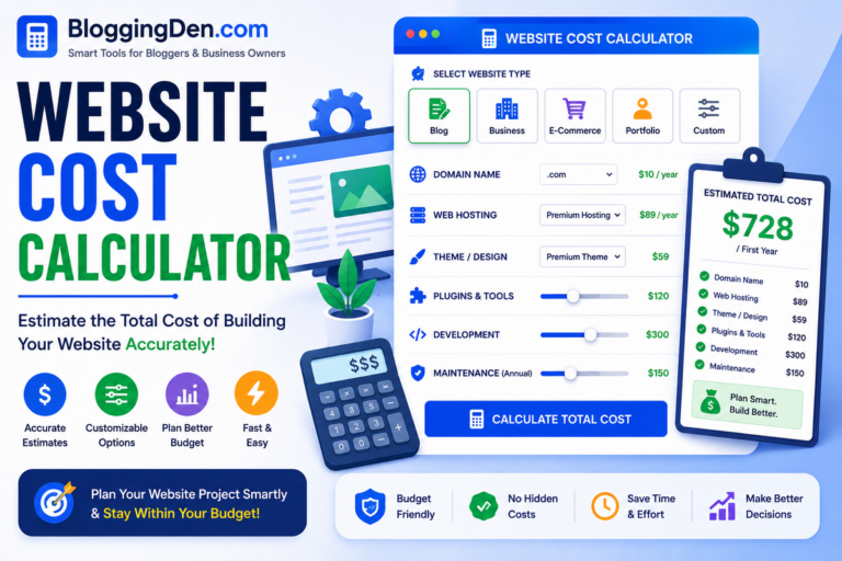 website cost calculator