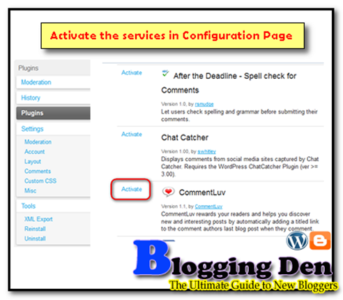 Activate commentLuv plugin in Blogger blogs