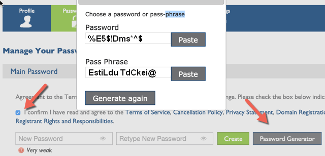 hosting password generator
