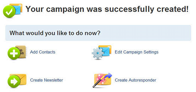 your campaign was successfully created