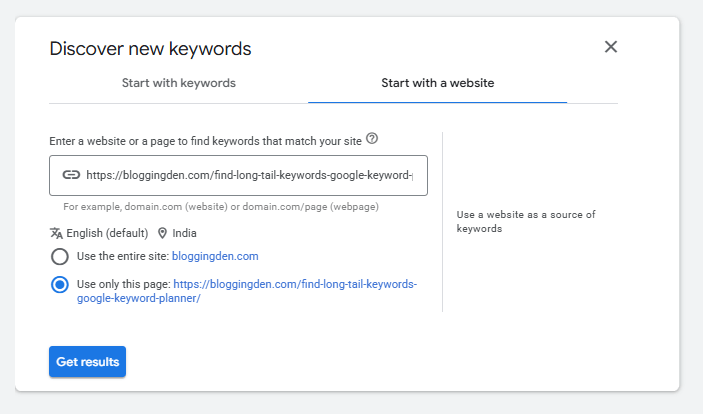 start with a website