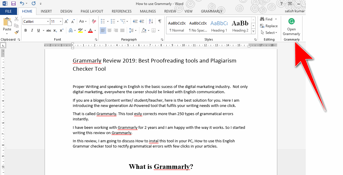 grammarly microsoft word review
