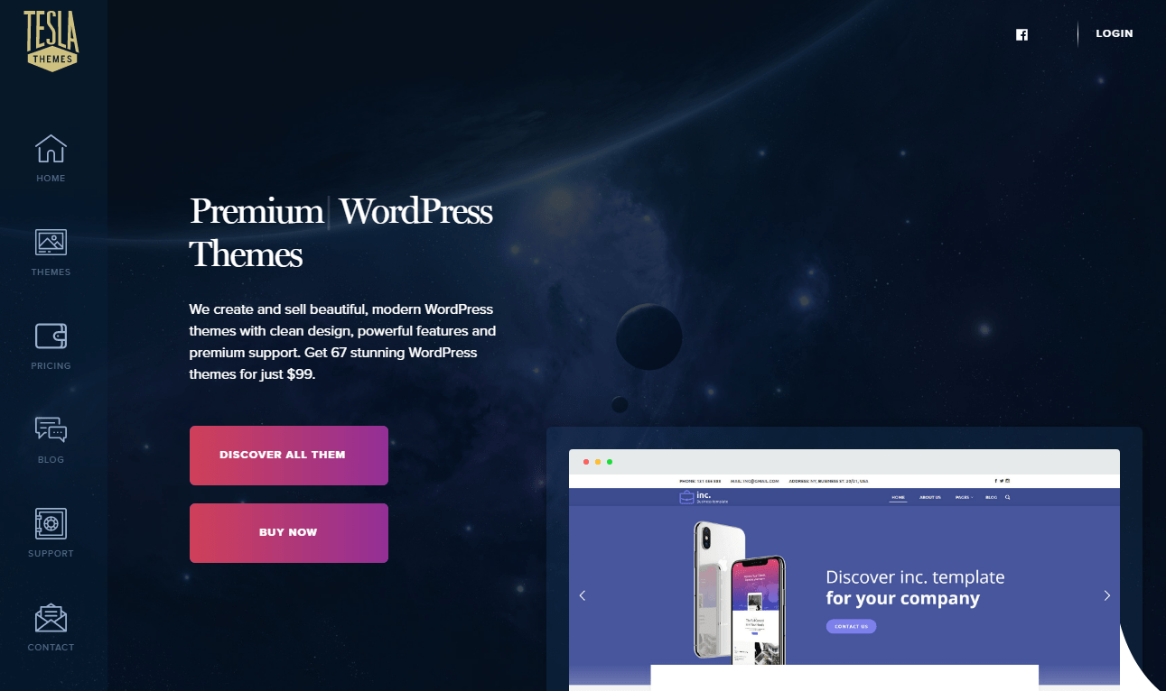 Tesla themes WordPress themes store