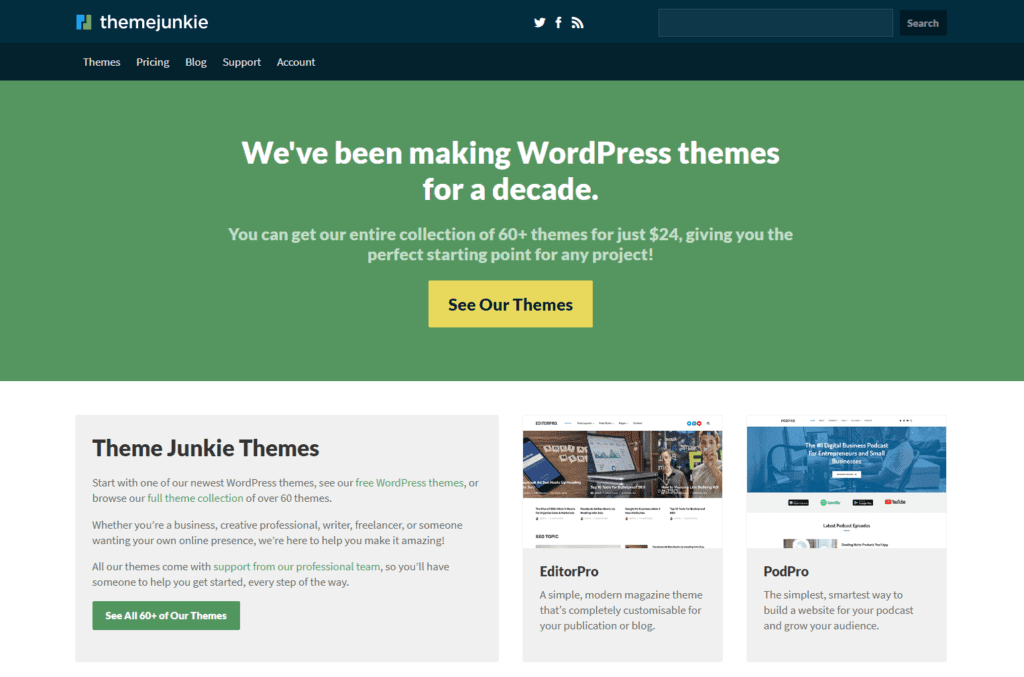 themejunkie themes homepage