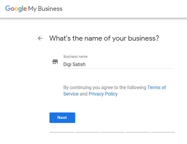 name your business on GMB