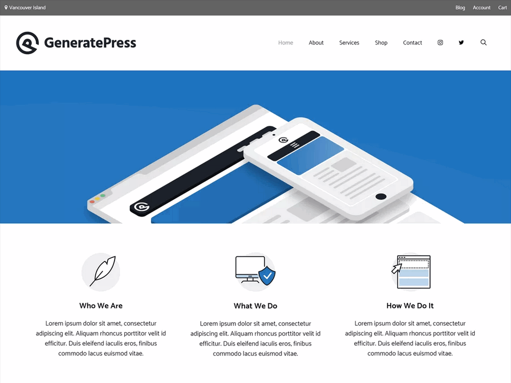 Generatepress homepage