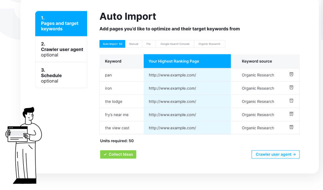 auto import data from SEMRUSH