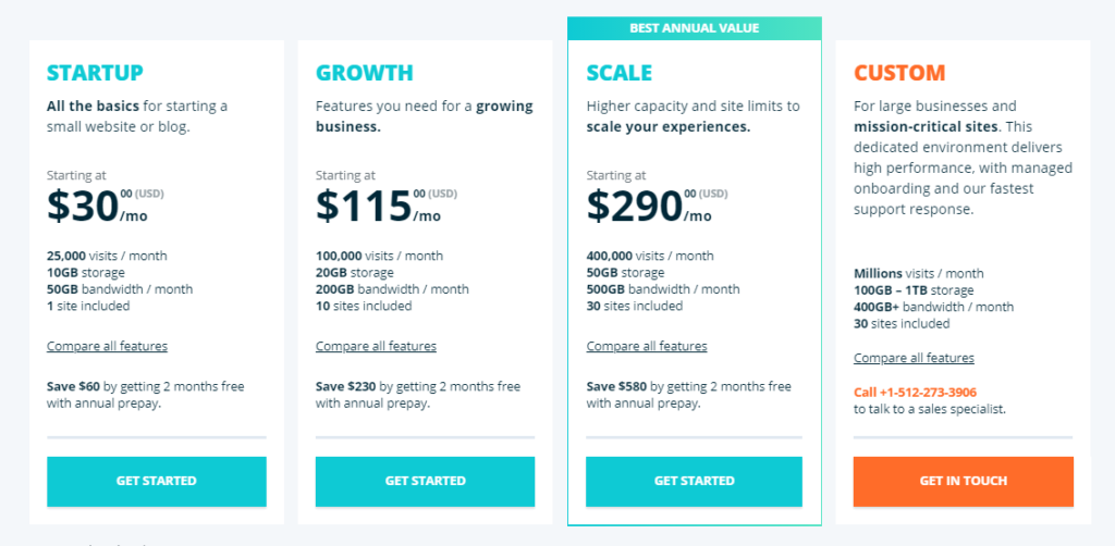 wp engine pricing for small and medium businesses
