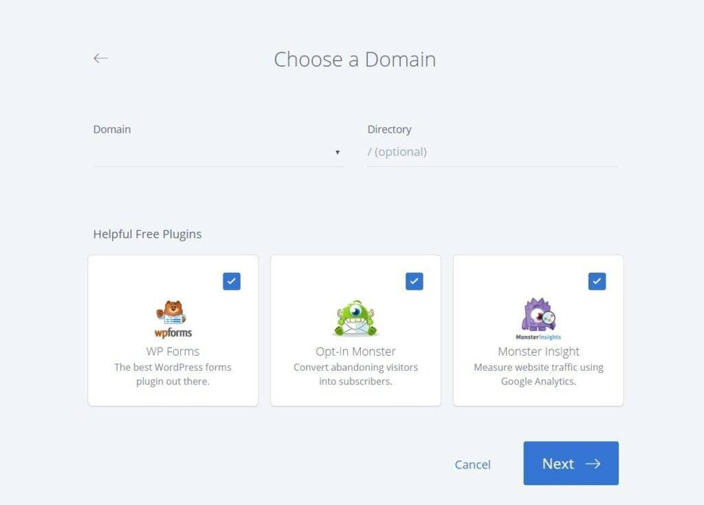 Choose a Domain from the directory