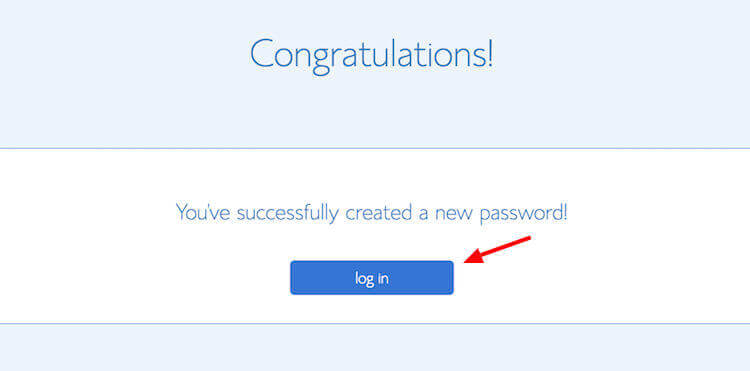 bluehost password successfully created