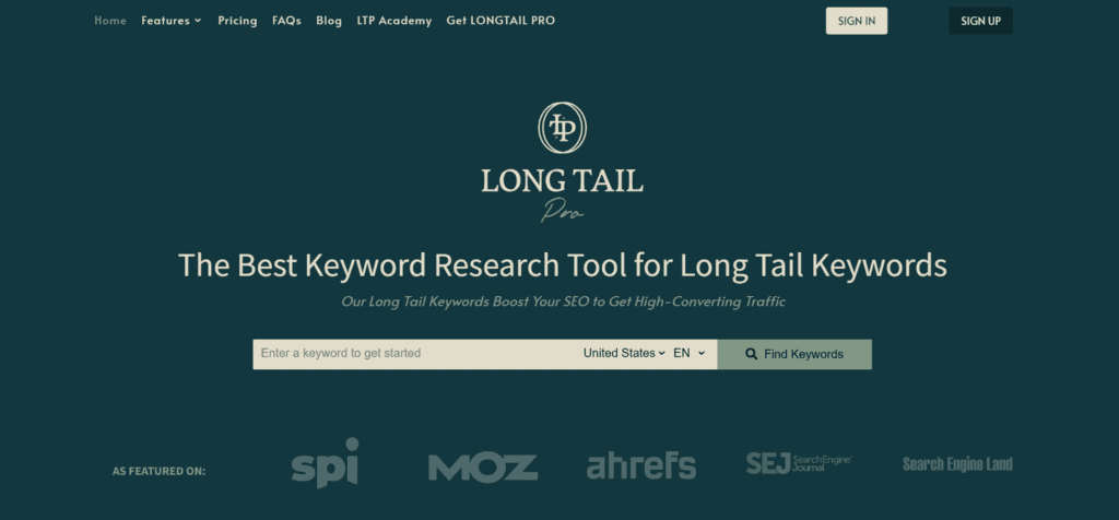 long tail pro homepage new