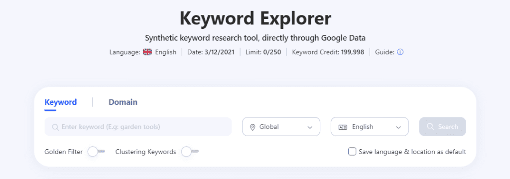Keyword explorer to use