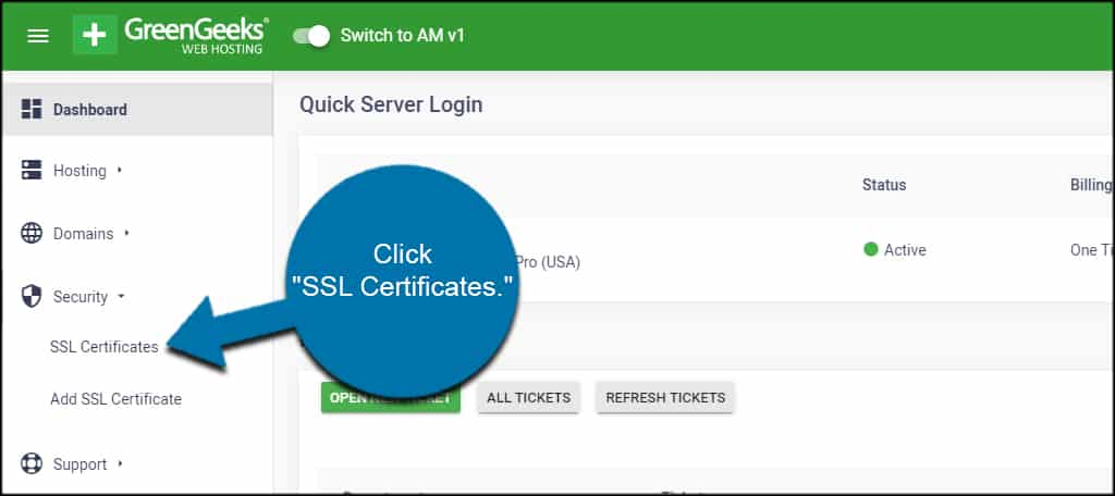 click on SSL certificates