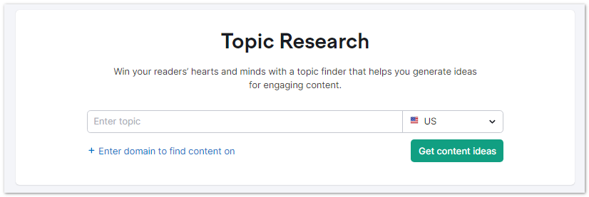 semrush topic research tool