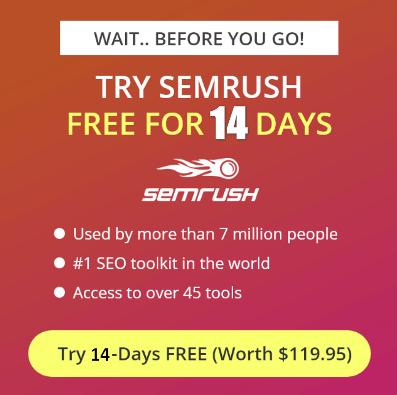 SEMRUSH 14-days free trial