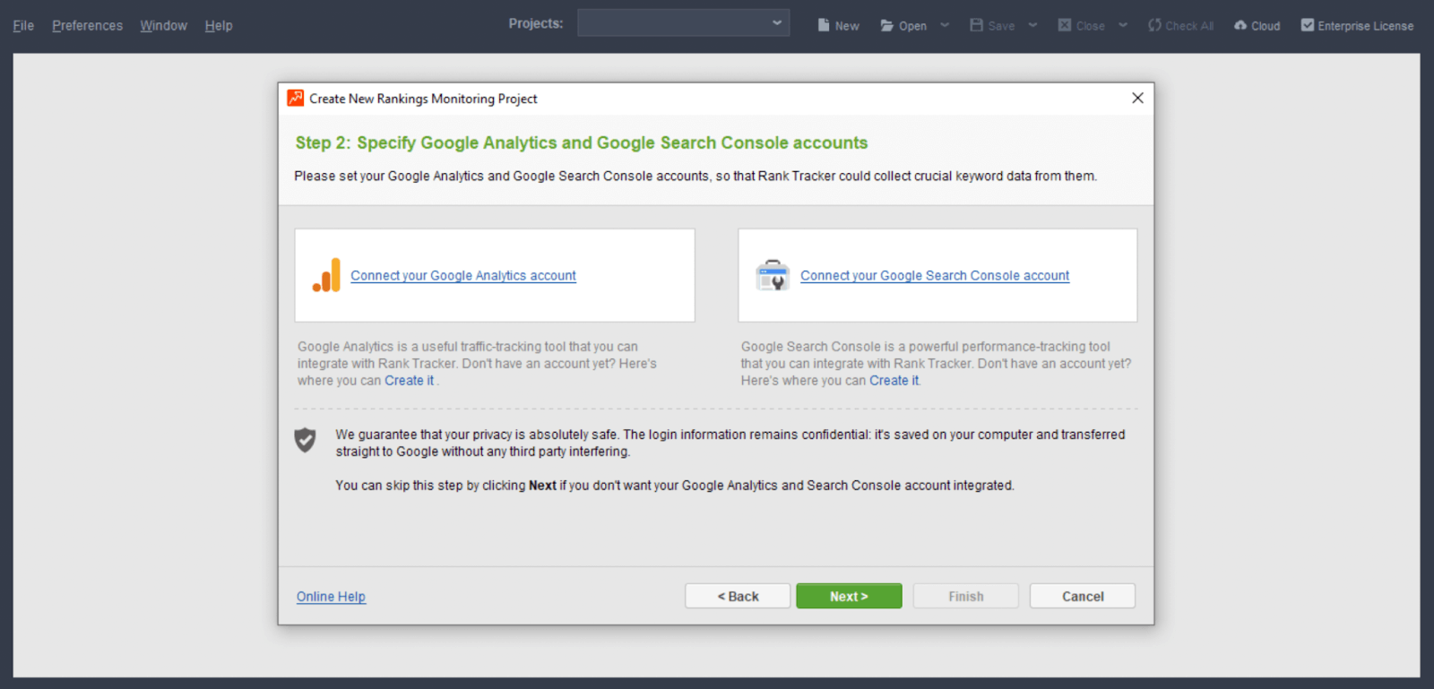 3. connect Google search console and Google analytics