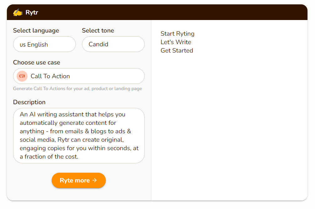rytr call to action use case