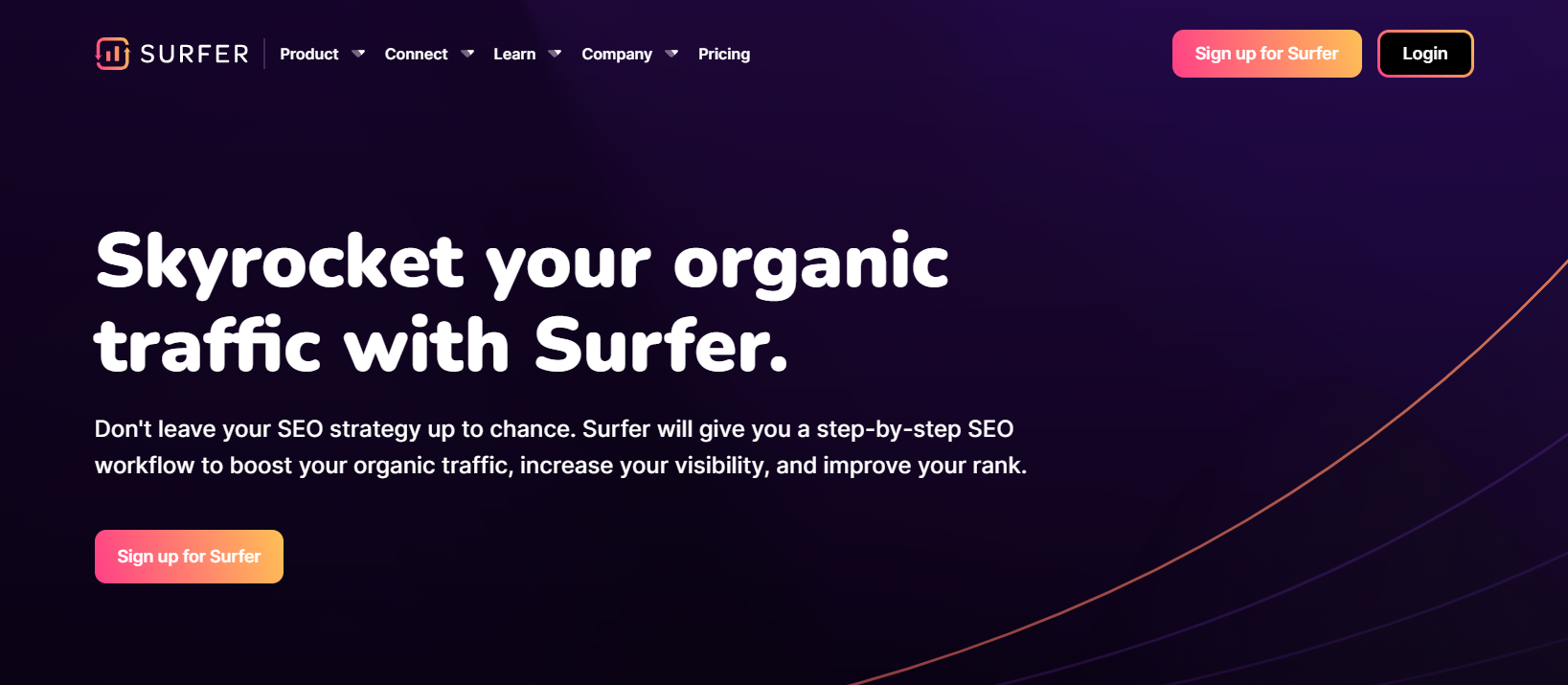 surfer seo tool homepage