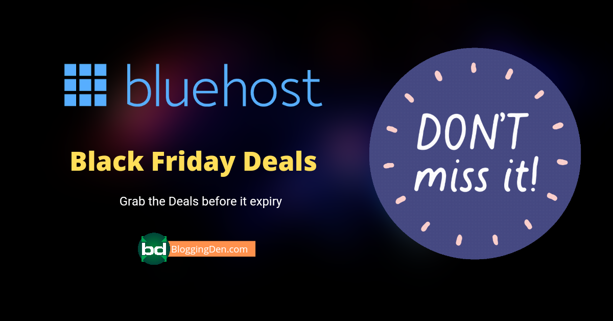 Bluehost Black Friday deal and cyber Monday deal 2022