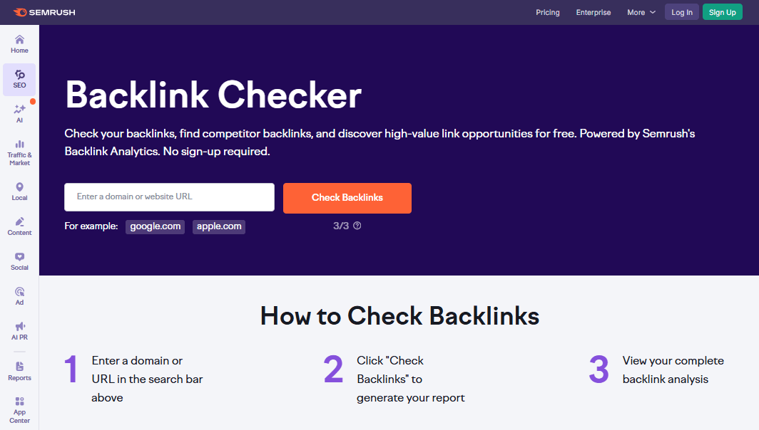 semrush backlink checker
