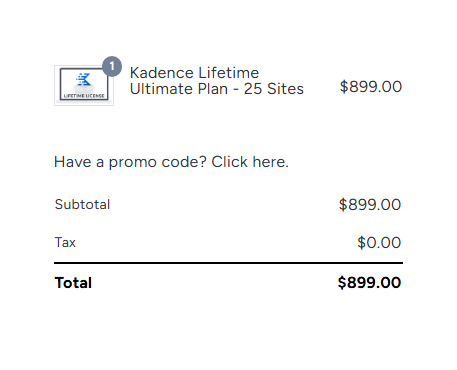 Kadence Lifetime Ultimate Plan 25 Sites Before Disocunt Code