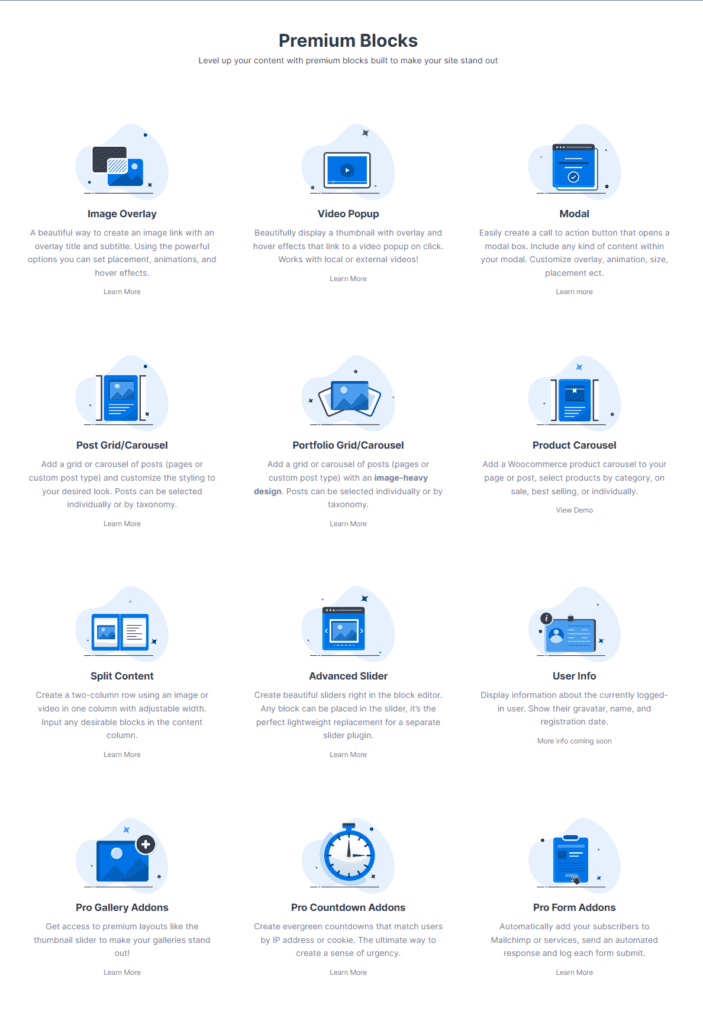 kadence premium blocks