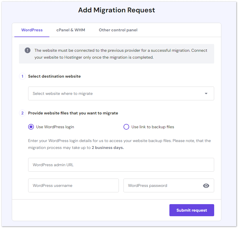 add migration request