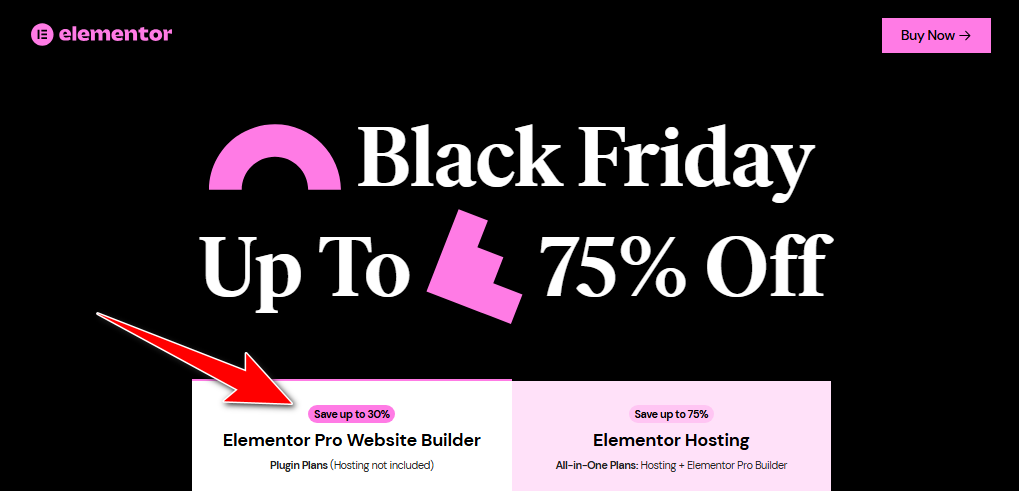 elementor black friday sale discount page