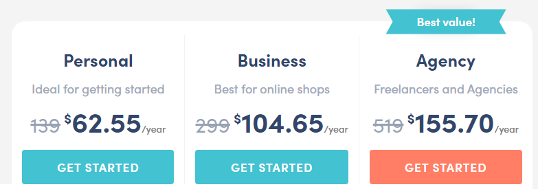 neve theme black friday deal pricing simple