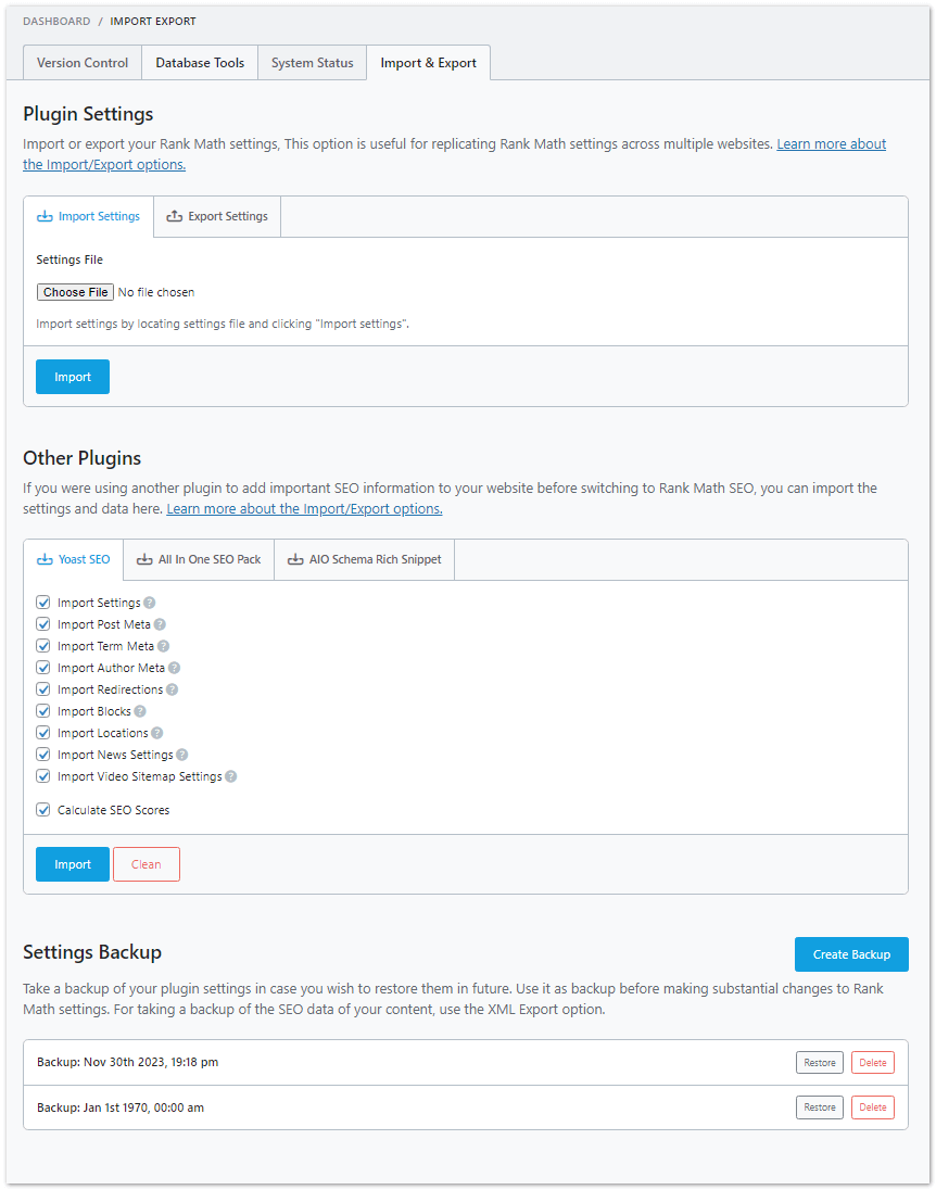 Rank Math WordPress SEO plugin and its Settings for Your Blog SEO 28 Import and Export from Rank math