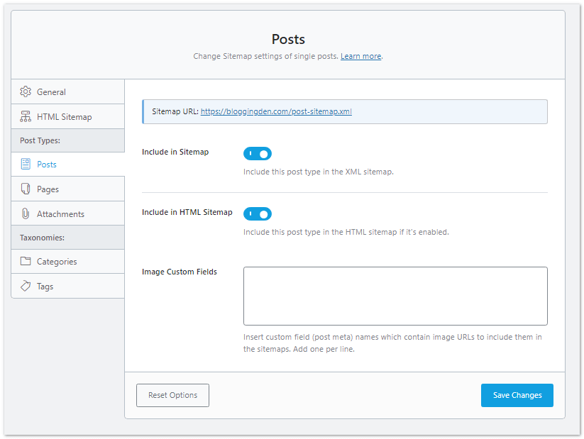 Rank Math WordPress SEO plugin and its Settings for Your Blog SEO 24 Rank math Posts from Sitemap settings