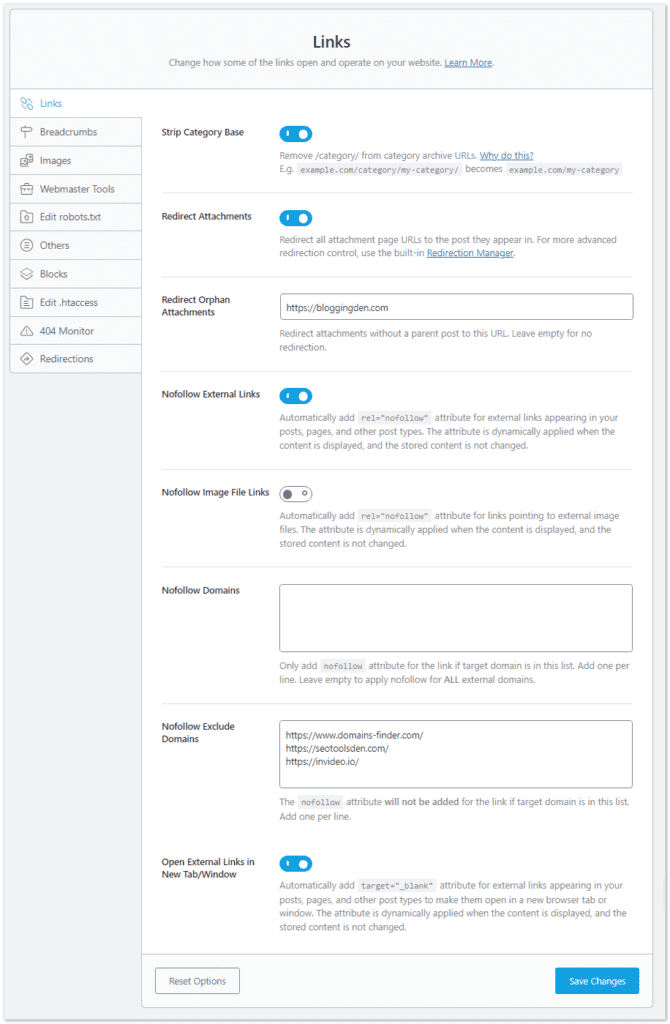 Rank Math WordPress SEO plugin and its Settings for Your Blog SEO 16 links from Rank math General settings