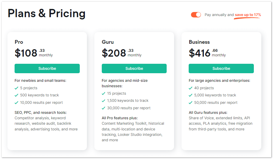 semrush-pricing