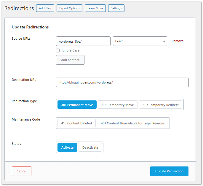 Rank Math WordPress SEO plugin and its Settings for Your Blog SEO 25 Rank math SEO redirection
