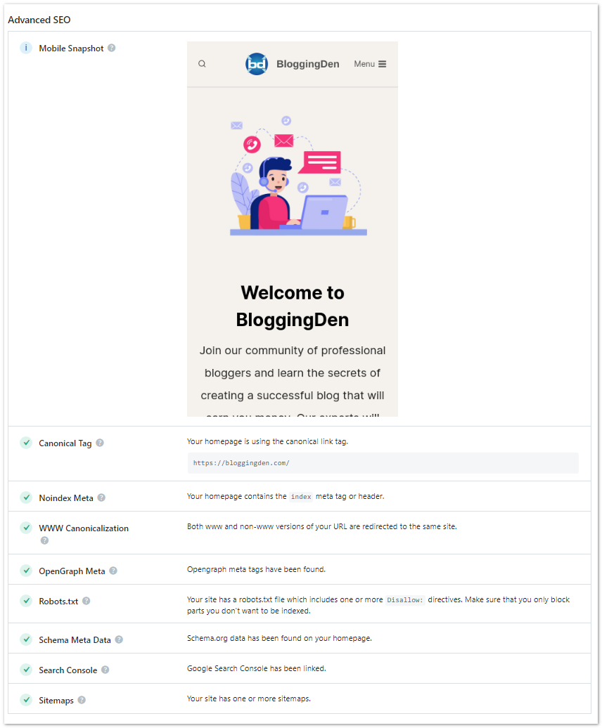 Rank math SEO's SEO Analyzer - Advanced SEO