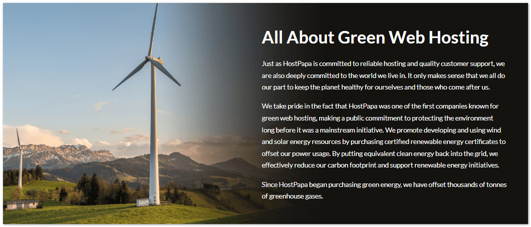 hostpapa green web hosting