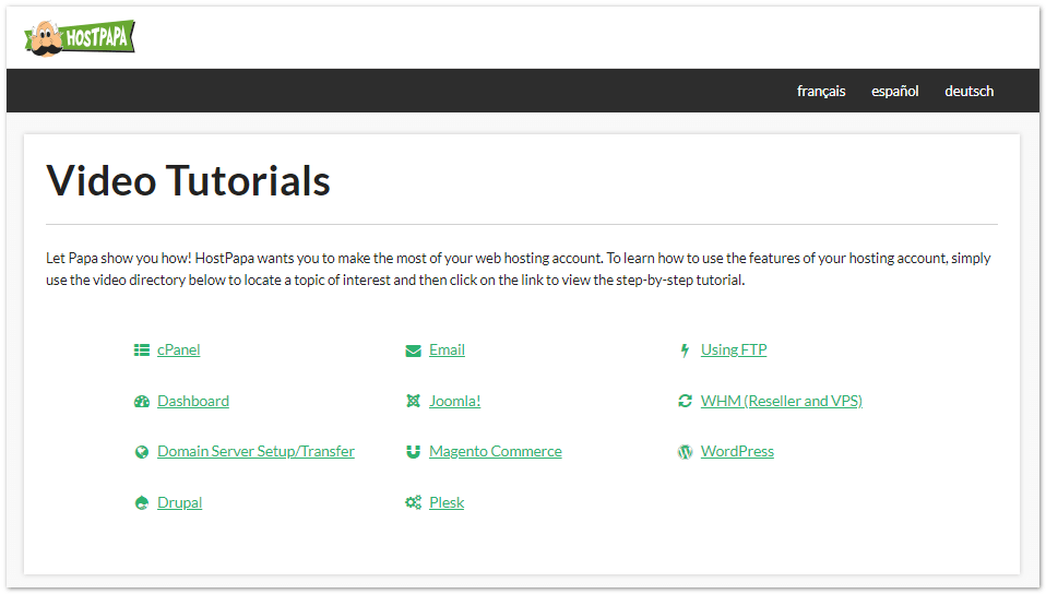 hostpapa video tutorials