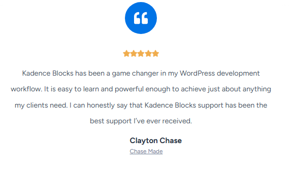 kadence blocks testimonial 1
