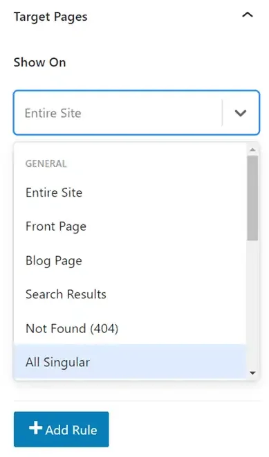 Kadence Conversions Advanced Targeting Feature