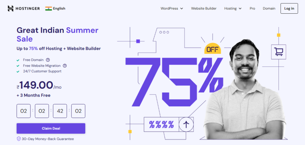 hostinger india homepage