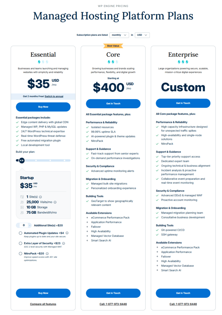 wp engine pricing monthly 1
