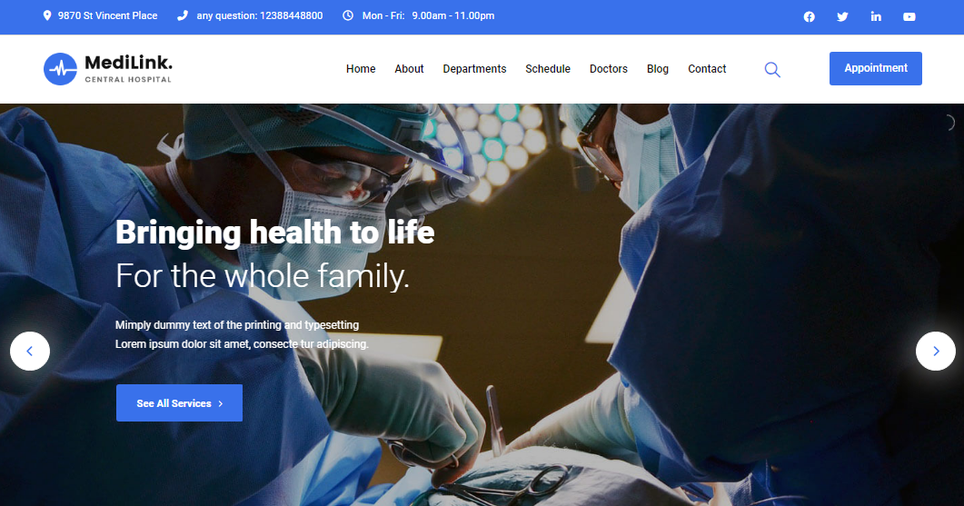 Medilink- Health & Medical WordPress Theme