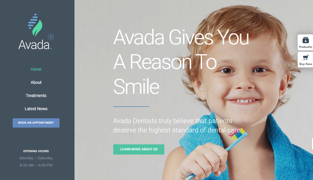 avada dentist wordpress theme