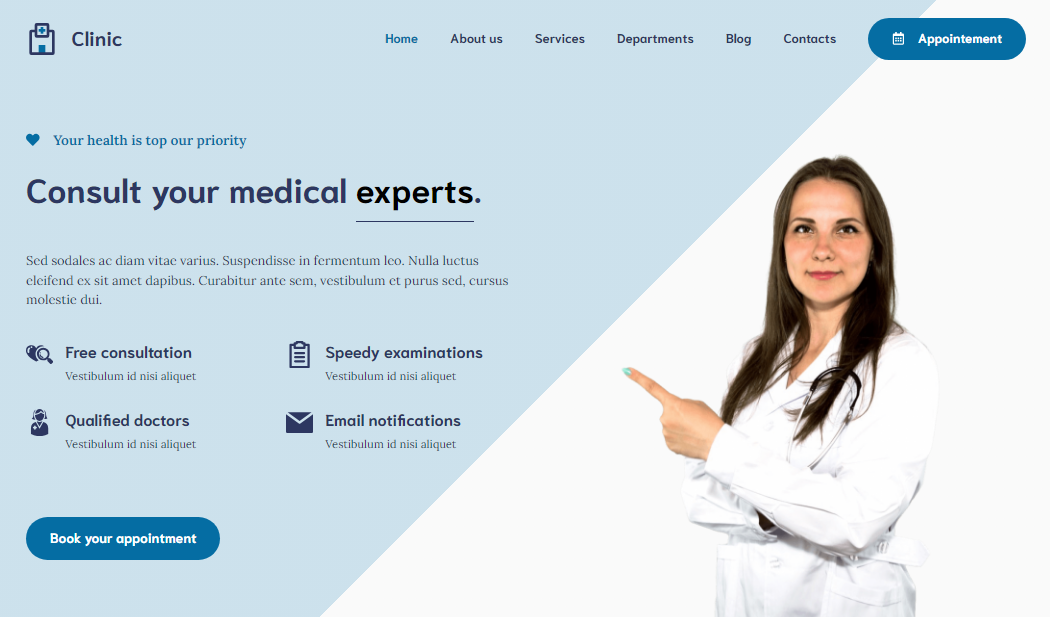 generatepress clinic wordpress template