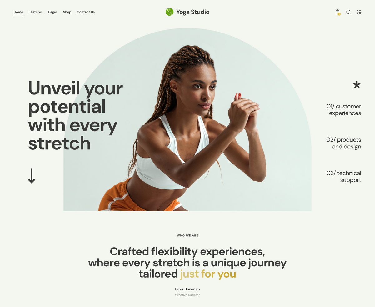 yoga studio wordpress theme