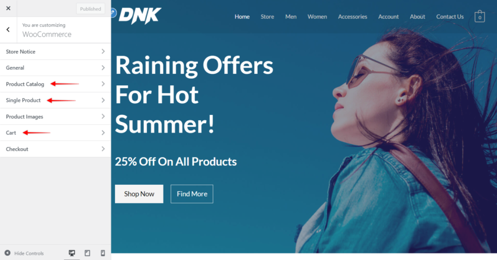 woocommerce free customizer options