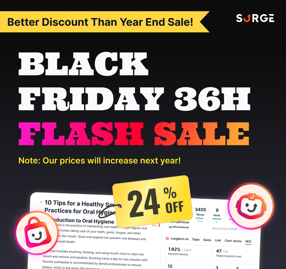 SurgeGraph Black Friday Flash Sale banner