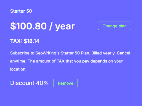 starter yearly plan after BF day code