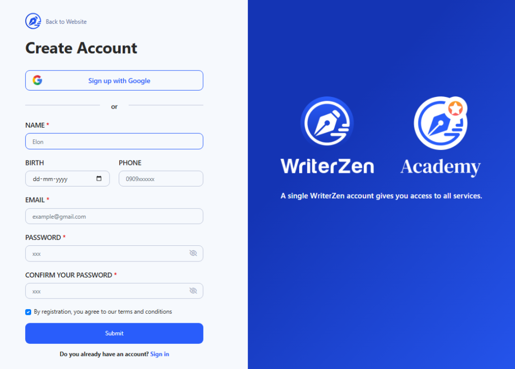 writerzen lifetime deal create account